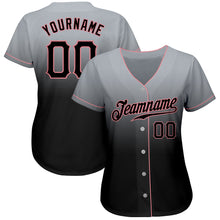 Загрузить изображение в средство просмотра галереи, Custom Gray Black-Medium Pink Authentic Fade Fashion Baseball Jersey