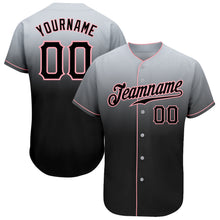 Загрузить изображение в средство просмотра галереи, Custom Gray Black-Medium Pink Authentic Fade Fashion Baseball Jersey