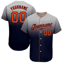 Загрузить изображение в средство просмотра галереи, Custom Gray Orange-Navy Authentic Fade Fashion Baseball Jersey