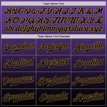 Load image into Gallery viewer, Custom Purple Black-Old Gold Authentic Fade Fashion Baseball Jersey