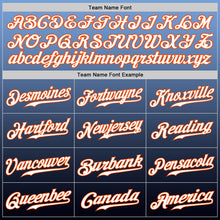 Load image into Gallery viewer, Custom Light Blue Orange-Navy Authentic Fade Fashion Baseball Jersey