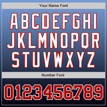 Load image into Gallery viewer, Custom Light Blue Red-Navy Authentic Fade Fashion Baseball Jersey