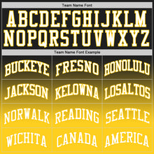 Load image into Gallery viewer, Custom Black White-Gold Authentic Fade Fashion Basketball Jersey