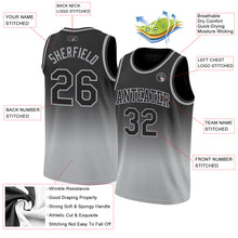 Load image into Gallery viewer, Custom Black Black-Gray Authentic Fade Fashion Basketball Jersey