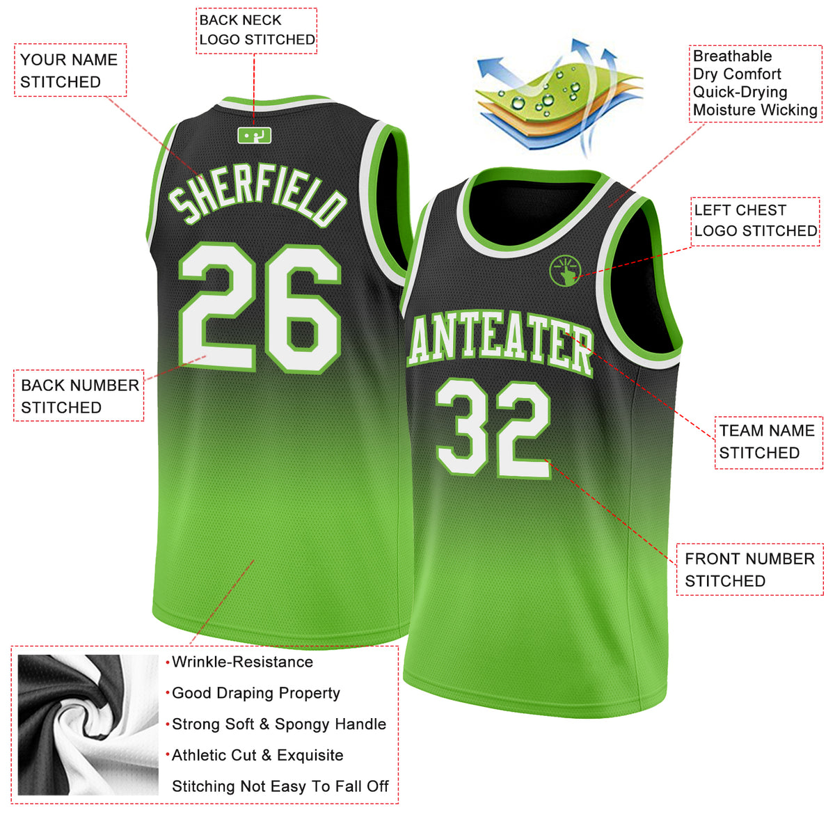 green and white basketball jersey