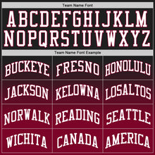 Load image into Gallery viewer, Custom Black White-Maroon Authentic Fade Fashion Basketball Jersey
