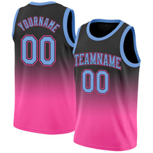 Charger l'image dans la galerie, Custom Black Light Blue-Pink Authentic Fade Fashion Basketball Jersey