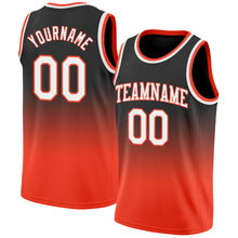 Charger l'image dans la galerie, Custom Black White-Orange Authentic Fade Fashion Basketball Jersey