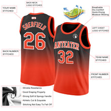 Laden Sie das Bild in den Galerie-Viewer, Custom Black Orange-White Authentic Fade Fashion Basketball Jersey