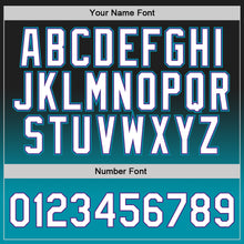 Laden Sie das Bild in den Galerie-Viewer, Custom Black White-Teal Authentic Fade Fashion Basketball Jersey