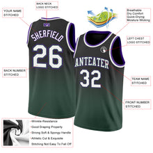 Laden Sie das Bild in den Galerie-Viewer, Custom Black White-Green Authentic Fade Fashion Basketball Jersey