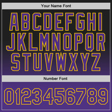 Load image into Gallery viewer, Custom Black Purple-Gold Authentic Fade Fashion Basketball Jersey