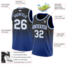 Charger l'image dans la galerie, Custom Black White-Royal Authentic Fade Fashion Basketball Jersey