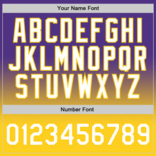 Загрузить изображение в средство просмотра галереи, Custom Purple White-Gold Authentic Fade Fashion Basketball Jersey