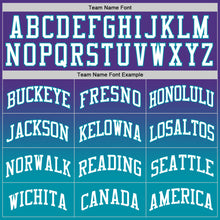 Load image into Gallery viewer, Custom Purple White-Teal Authentic Fade Fashion Basketball Jersey