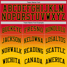 Load image into Gallery viewer, Custom Red Black-Gold Authentic Fade Fashion Basketball Jersey