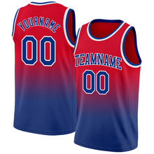 Load image into Gallery viewer, Custom Red Royal-White Authentic Fade Fashion Basketball Jersey