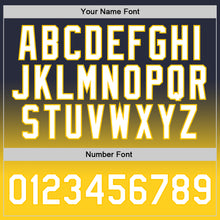 Laden Sie das Bild in den Galerie-Viewer, Custom Navy White-Gold Authentic Fade Fashion Basketball Jersey