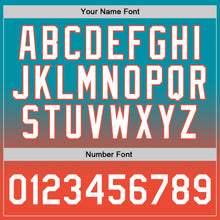 Charger l'image dans la galerie, Custom Teal White-Orange Authentic Fade Fashion Basketball Jersey