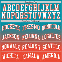 Charger l'image dans la galerie, Custom Teal White-Orange Authentic Fade Fashion Basketball Jersey