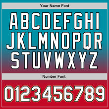 Charger l'image dans la galerie, Custom Teal White-Red Authentic Fade Fashion Basketball Jersey