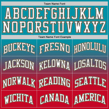 Charger l'image dans la galerie, Custom Teal White-Red Authentic Fade Fashion Basketball Jersey