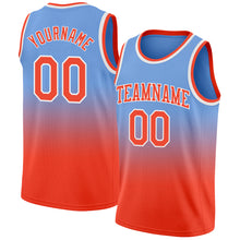 Charger l'image dans la galerie, Custom Light Blue Orange-White Authentic Fade Fashion Basketball Jersey