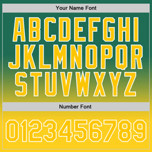 Laden Sie das Bild in den Galerie-Viewer, Custom Kelly Green Gold-White Authentic Fade Fashion Basketball Jersey