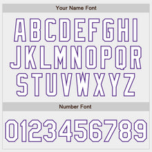 Laden Sie das Bild in den Galerie-Viewer, Custom White White-Purple Authentic Fade Fashion Baseball Jersey