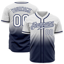 Laden Sie das Bild in den Galerie-Viewer, Custom White White-Navy Authentic Fade Fashion Baseball Jersey