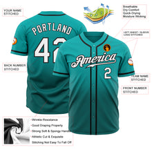 Load image into Gallery viewer, Custom Aqua White-Teal Authentic Fade Fashion Baseball Jersey