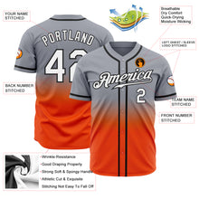 Load image into Gallery viewer, Custom Gray White Orange-Black Authentic Fade Fashion Baseball Jersey