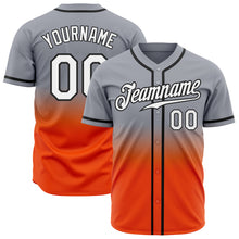 Load image into Gallery viewer, Custom Gray White Orange-Black Authentic Fade Fashion Baseball Jersey