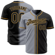 Загрузить изображение в средство просмотра галереи, Custom Gray Black-Old Gold Authentic Gradient Fashion Baseball Jersey