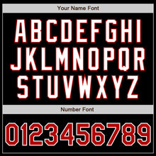 Load image into Gallery viewer, Custom Black Red Gray-White Authentic Gradient Fashion Baseball Jersey