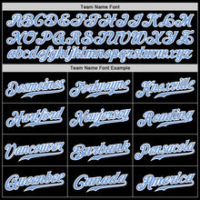 Load image into Gallery viewer, Custom Black Light Blue Pink-White Authentic Gradient Fashion Baseball Jersey