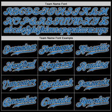 Load image into Gallery viewer, Custom Black Powder Blue-White Authentic Gradient Fashion Baseball Jersey