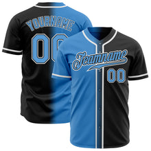 Load image into Gallery viewer, Custom Black Powder Blue-White Authentic Gradient Fashion Baseball Jersey