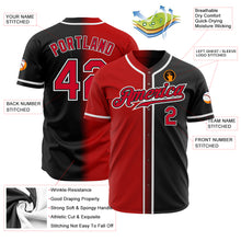 Charger l'image dans la galerie, Custom Black Red-White Authentic Gradient Fashion Baseball Jersey