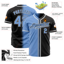Load image into Gallery viewer, Custom Black Light Blue-White Authentic Gradient Fashion Baseball Jersey