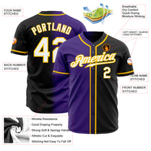 Загрузить изображение в средство просмотра галереи, Custom Black White Purple-Gold Authentic Gradient Fashion Baseball Jersey