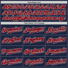 Load image into Gallery viewer, Custom Navy Red-White Authentic Gradient Fashion Baseball Jersey