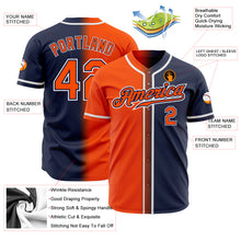 Загрузить изображение в средство просмотра галереи, Custom Navy Orange-White Authentic Gradient Fashion Baseball Jersey