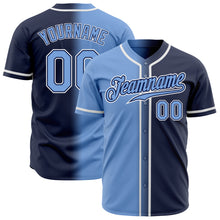 Загрузить изображение в средство просмотра галереи, Custom Navy Light Blue-White Authentic Gradient Fashion Baseball Jersey