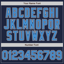 Загрузить изображение в средство просмотра галереи, Custom Navy Powder Blue-White Authentic Gradient Fashion Baseball Jersey