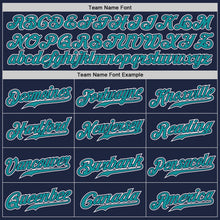 Load image into Gallery viewer, Custom Navy Teal-White Authentic Gradient Fashion Baseball Jersey