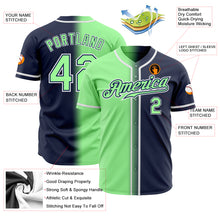Laden Sie das Bild in den Galerie-Viewer, Custom Navy Pea Green-White Authentic Gradient Fashion Baseball Jersey