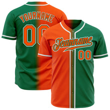 Load image into Gallery viewer, Custom Kelly Green Orange-White Authentic Gradient Fashion Baseball Jersey