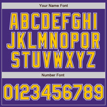 Laden Sie das Bild in den Galerie-Viewer, Custom Purple Yellow-White Authentic Gradient Fashion Baseball Jersey