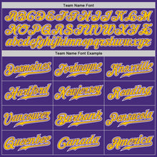 Laden Sie das Bild in den Galerie-Viewer, Custom Purple Yellow-White Authentic Gradient Fashion Baseball Jersey